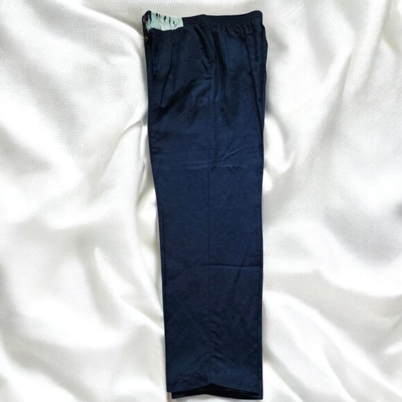 NWT VINTAGE ST. GERMAINE (LG) High Waist Linen Blend Blue Dress Slacks - Picture 2 of 6